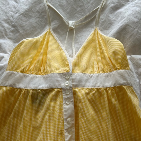 Vintage Gant Yellow & White Mini-Check Sundress - Picture 4 of 10